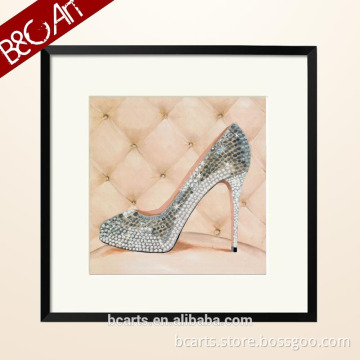 Girl ' s love twinkle High-heeled Shoes painting